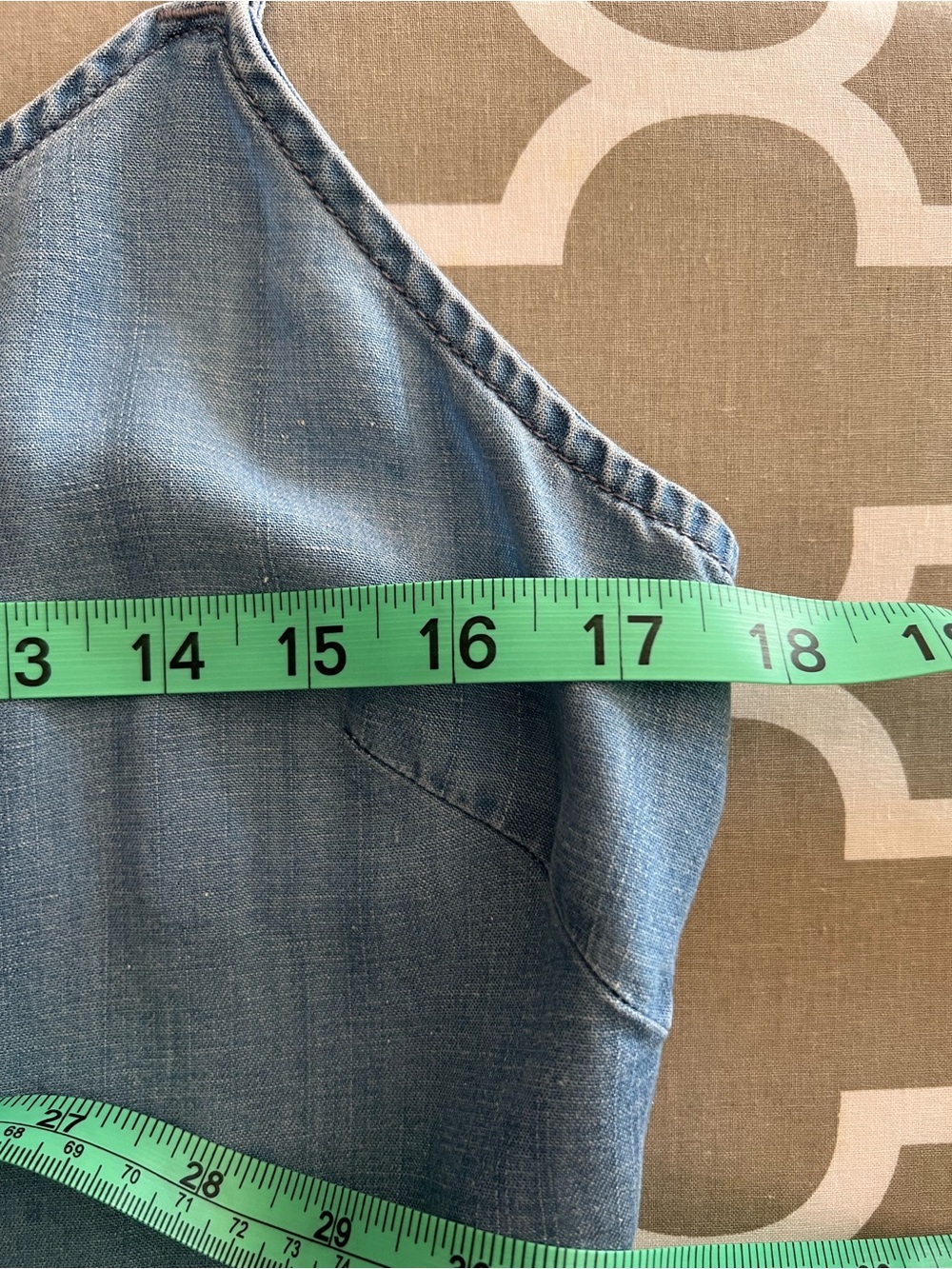 LOFT Light Blue Denim Romper with Pockets - Picture 5 of 7